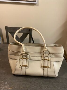 Emilie M Cream Tote Handbag